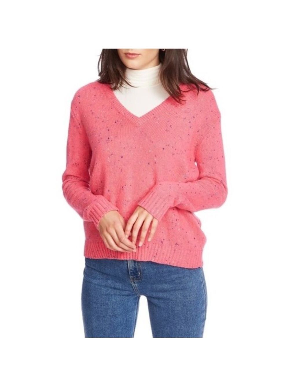 Court & Rowe Nep Flecked V-Neck Sweater